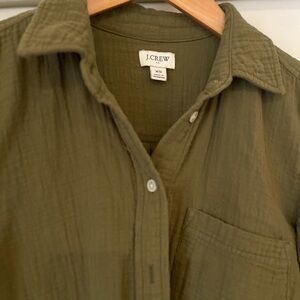 Olive gauze J Crew shirt